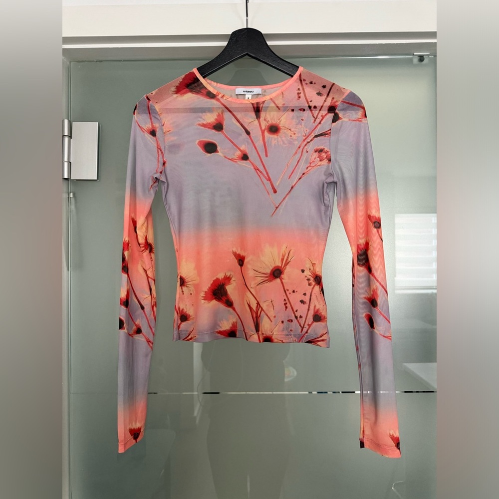 Miaou Sheer Long Sleeve T-Shirt